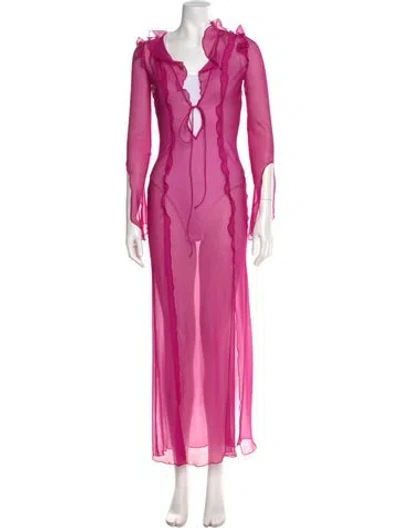 Pre-owned Rat & Boa Asymmetrical Long Dress In Pink