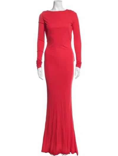 Pre-owned Rat & Boa Bateau Neckline Long Dress In Red
