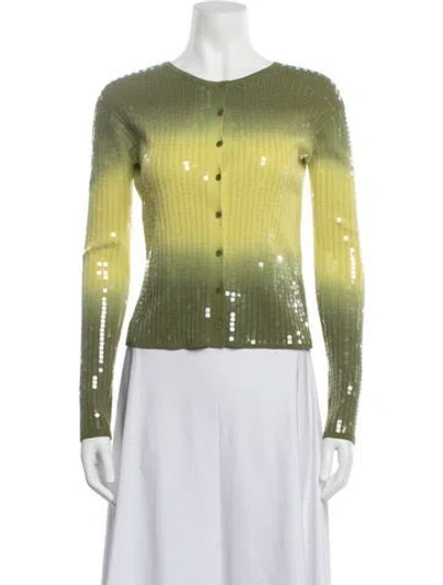 Pre-owned Rat & Boa Colorblock Pattern Crew Neck Button-up Top W/ Tags In Green