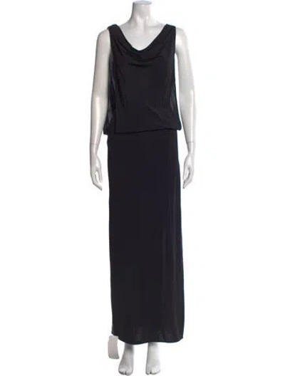 Pre-owned Rat & Boa Cowl Neck Long Dress In Black