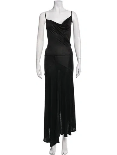 Pre-owned Rat & Boa Cowl Neck Long Dress In Black