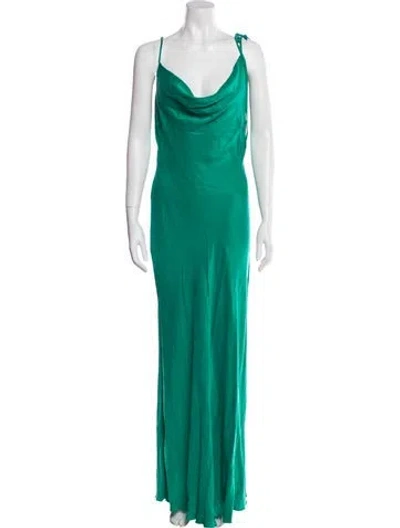 Pre-owned Rat & Boa Cowl Neck Long Dress In Green