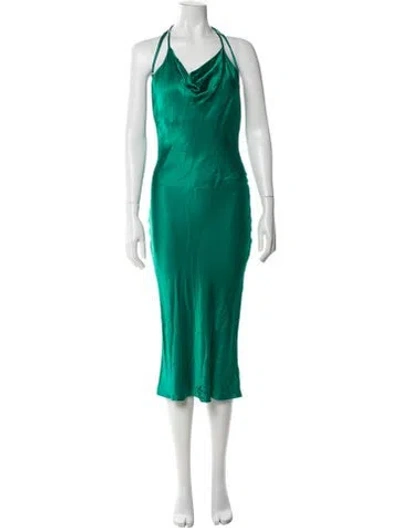 Pre-owned Rat & Boa Cowl Neck Long Dress In Green
