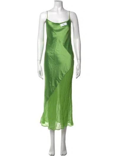 Pre-owned Rat & Boa Cowl Neck Long Dress In Green