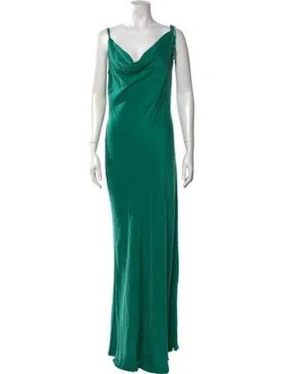 Pre-owned Rat & Boa Cowl Neck Long Dress In Green