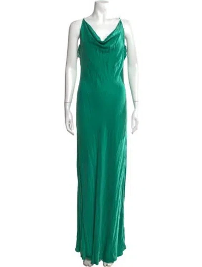 Pre-owned Rat & Boa Cowl Neck Long Dress In Green