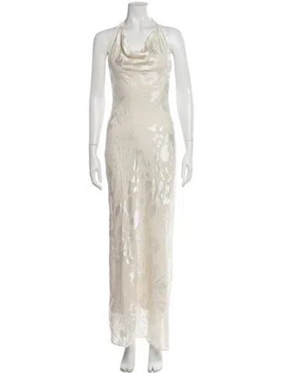 Pre-owned Rat & Boa Cowl Neck Long Dress In Neutral