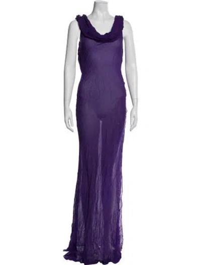 Pre-owned Rat & Boa Cowl Neck Long Dress In Purple