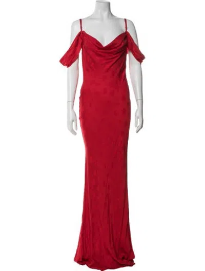 Pre-owned Rat & Boa Cowl Neck Long Dress In Red
