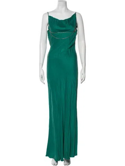 Pre-owned Rat & Boa Cowl Neck Long Dress W/ Tags In Green