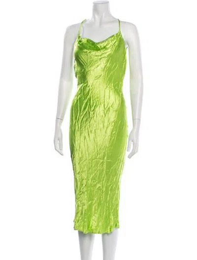 Pre-owned Rat & Boa Cowl Neck Midi Length Dress In Green