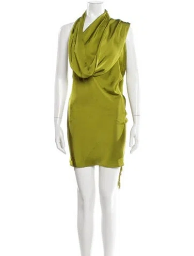 Pre-owned Rat & Boa Cowl Neck Mini Dress In Green