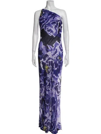 Pre-owned Rat & Boa Floral Print Long Dress In Blue