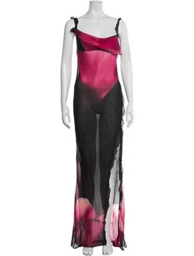 Pre-owned Rat & Boa Floral Print Long Dress In Multi