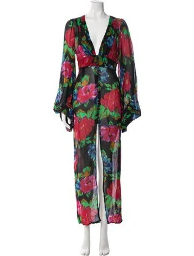Pre-owned Rat & Boa Floral Print Long Dress In Multi