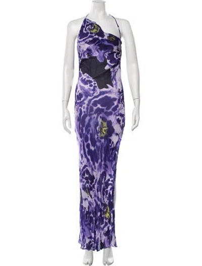 Pre-owned Rat & Boa Floral Print Long Dress In Purple