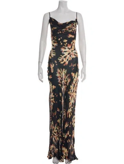 Pre-owned Rat & Boa Floral Print Long Dress W/ Tags In Multicolor