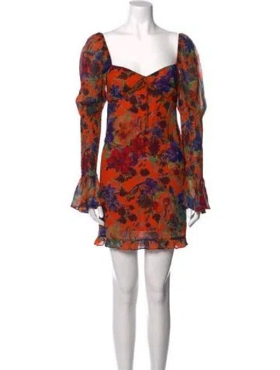 Pre-owned Rat & Boa Floral Print Mini Dress In Black