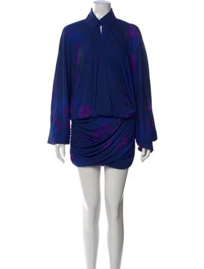 Pre-owned Rat & Boa Floral Print Mini Dress In Blue