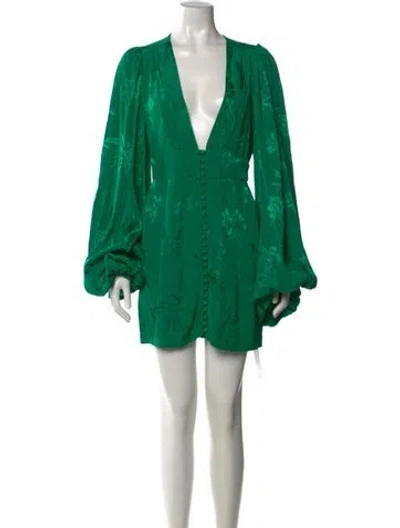 Pre-owned Rat & Boa Floral Print Mini Dress In Green