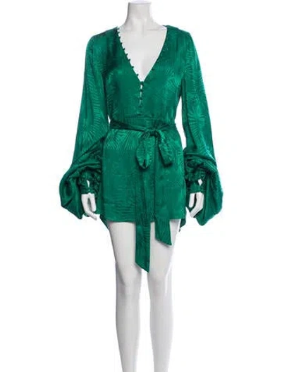 Pre-owned Rat & Boa Floral Print Mini Dress In Green
