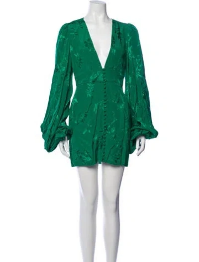 Pre-owned Rat & Boa Floral Print Mini Dress In Green