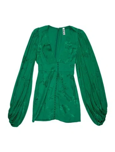 Pre-owned Rat & Boa Floral Print Mini Dress In Green