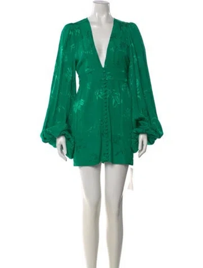 Pre-owned Rat & Boa Floral Print Mini Dress W/ Tags In Green