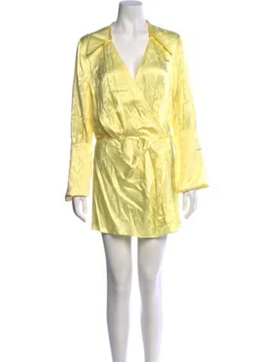 Pre-owned Rat & Boa Floral Print Mini Dress In Yellow