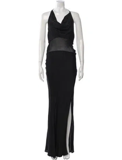 Pre-owned Rat & Boa Halterneck Long Dress In Black