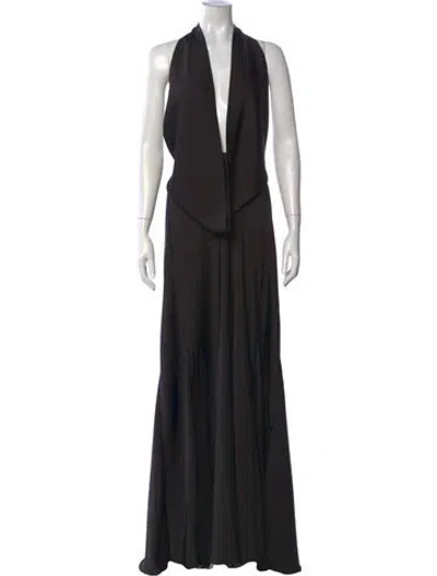 Pre-owned Rat & Boa Halterneck Long Dress In Black