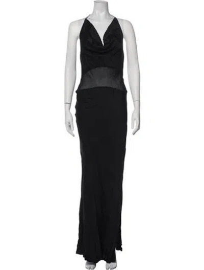 Pre-owned Rat & Boa Halterneck Long Dress In Black