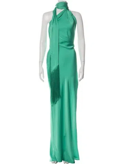 Pre-owned Rat & Boa Halterneck Long Dress In Green