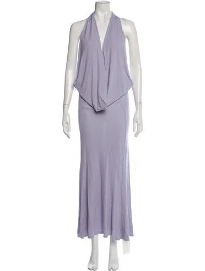 Pre-owned Rat & Boa Halterneck Long Dress In Purple