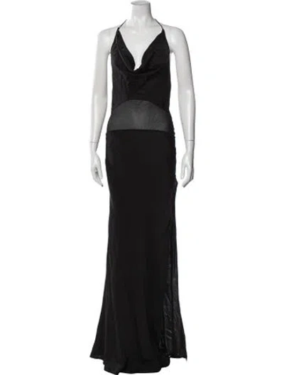 Pre-owned Rat & Boa Halterneck Long Dress W/ Tags In Black