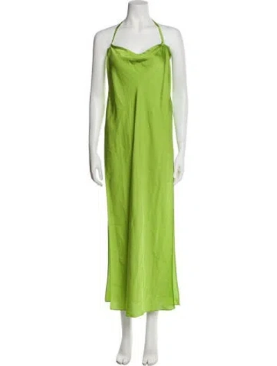 Pre-owned Rat & Boa Halterneck Long Dress W/ Tags In Green