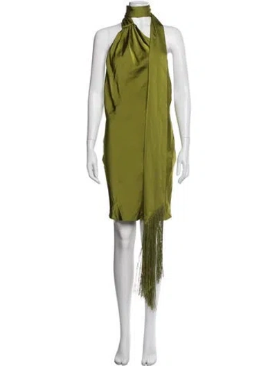 Pre-owned Rat & Boa Halterneck Mini Dress In Green