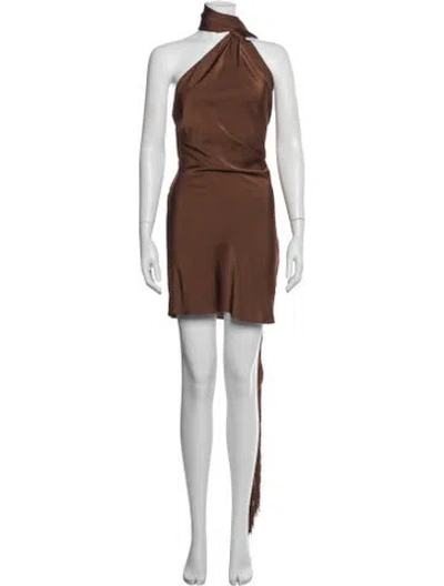Pre-owned Rat & Boa Halterneck Mini Dress W/ Tags In Brown