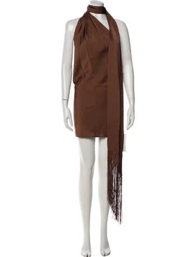 Pre-owned Rat & Boa Halterneck Mini Dress W/ Tags In Brown