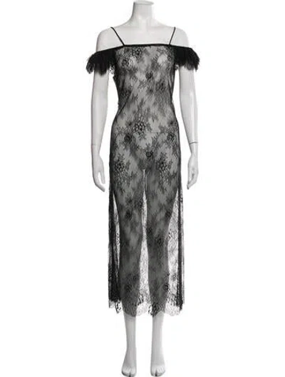 Pre-owned Rat & Boa Lace Pattern Long Dress In Silver