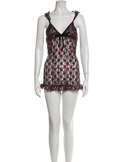 Pre-owned Rat & Boa Lace Pattern Mini Dress In Black