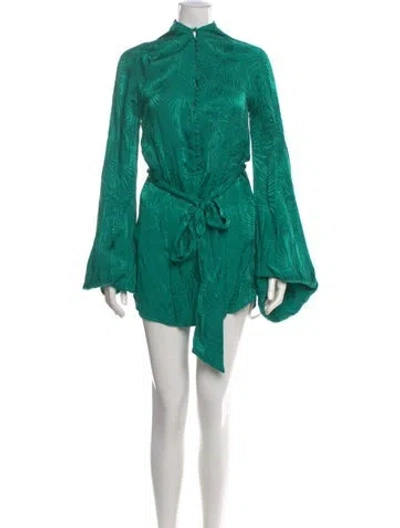 Pre-owned Rat & Boa Mock Neck Mini Dress In Green