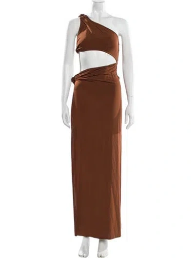 Pre-owned Rat & Boa One-shoulder Long Dress In Brown