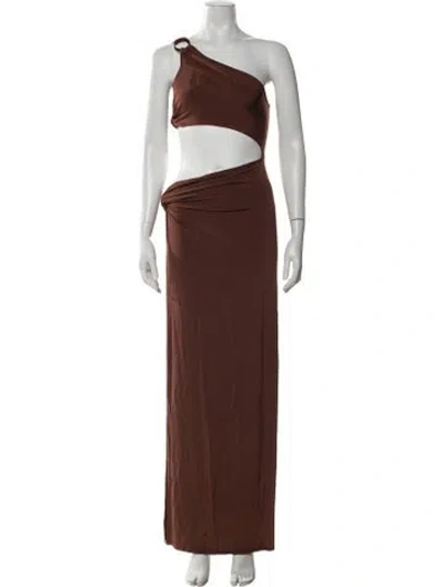 Pre-owned Rat & Boa One-shoulder Long Dress In Brown