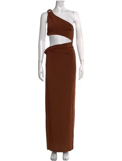Pre-owned Rat & Boa One-shoulder Long Dress In Brown