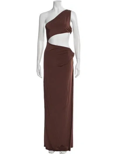 Pre-owned Rat & Boa One-shoulder Long Dress W/ Tags In Brown