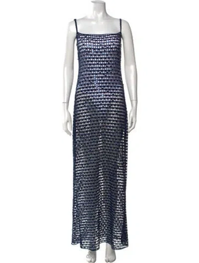 Pre-owned Rat & Boa Patterned Long Dress In Blue