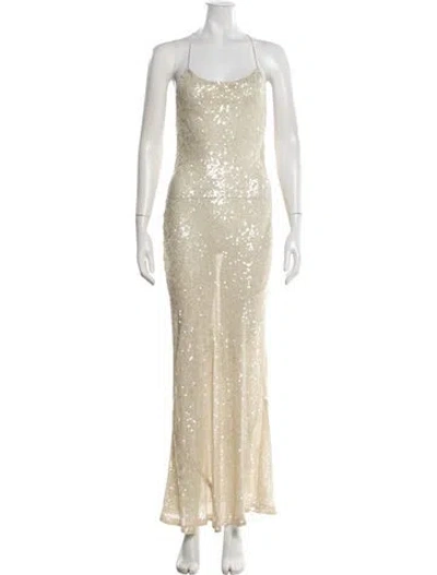 Pre-owned Rat & Boa Patterned Long Dress In Neutrals