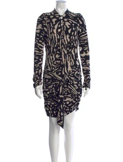 Pre-owned Rat & Boa Patterned Mini Dress In Black