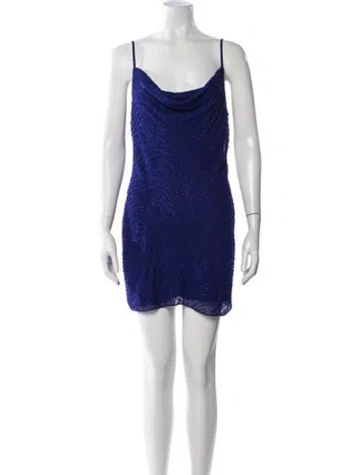 Pre-owned Rat & Boa Patterned Mini Dress In Blue